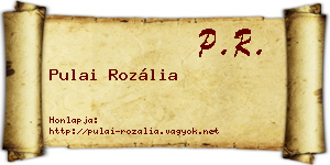 Pulai Rozália névjegykártya
